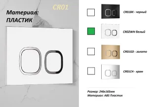 Кнопка смыва Cerutti SPA CR01WH белый глянец